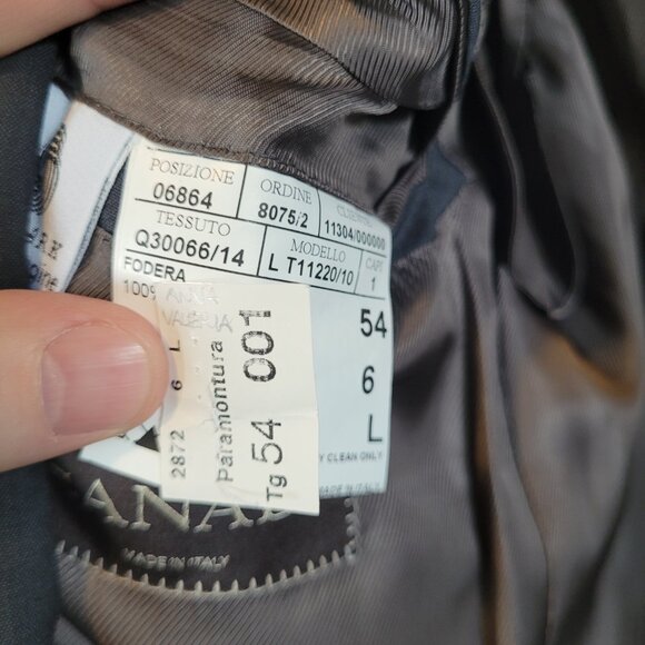 Canali Made in Italy Super 140s Wool Suit Jacket Blazer | EU 54 / US 44L - Picture 11 of 13